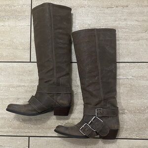 Gianni Bini Taupe Heeled Boots
